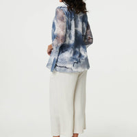 Tie Dye Semi Sheer Crochet Waterfall Top