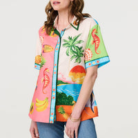 Tropical Print Short Sleeve Shirt