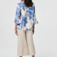 Floral 3/4 Flared Sleeve Relaxed Blouse