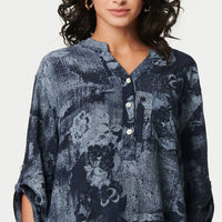 Floral 3/4 Sleeve Relaxed Blouse