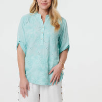 Broderie Anglaise Button Front Blouse