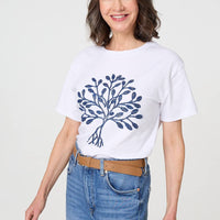 Sparkly Graphic Print Short Sleeve Top