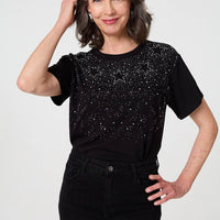 Sparkly Star Print Short Sleeve T-Shirt