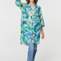 Abstract Longline Relaxed Tunic Shirt