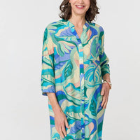 Abstract Longline Relaxed Tunic Shirt
