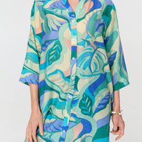 Abstract Longline Relaxed Tunic Shirt