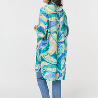 Abstract Longline Relaxed Tunic Shirt