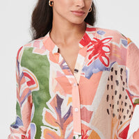 Abstract Longline Relaxed Shirt Dress