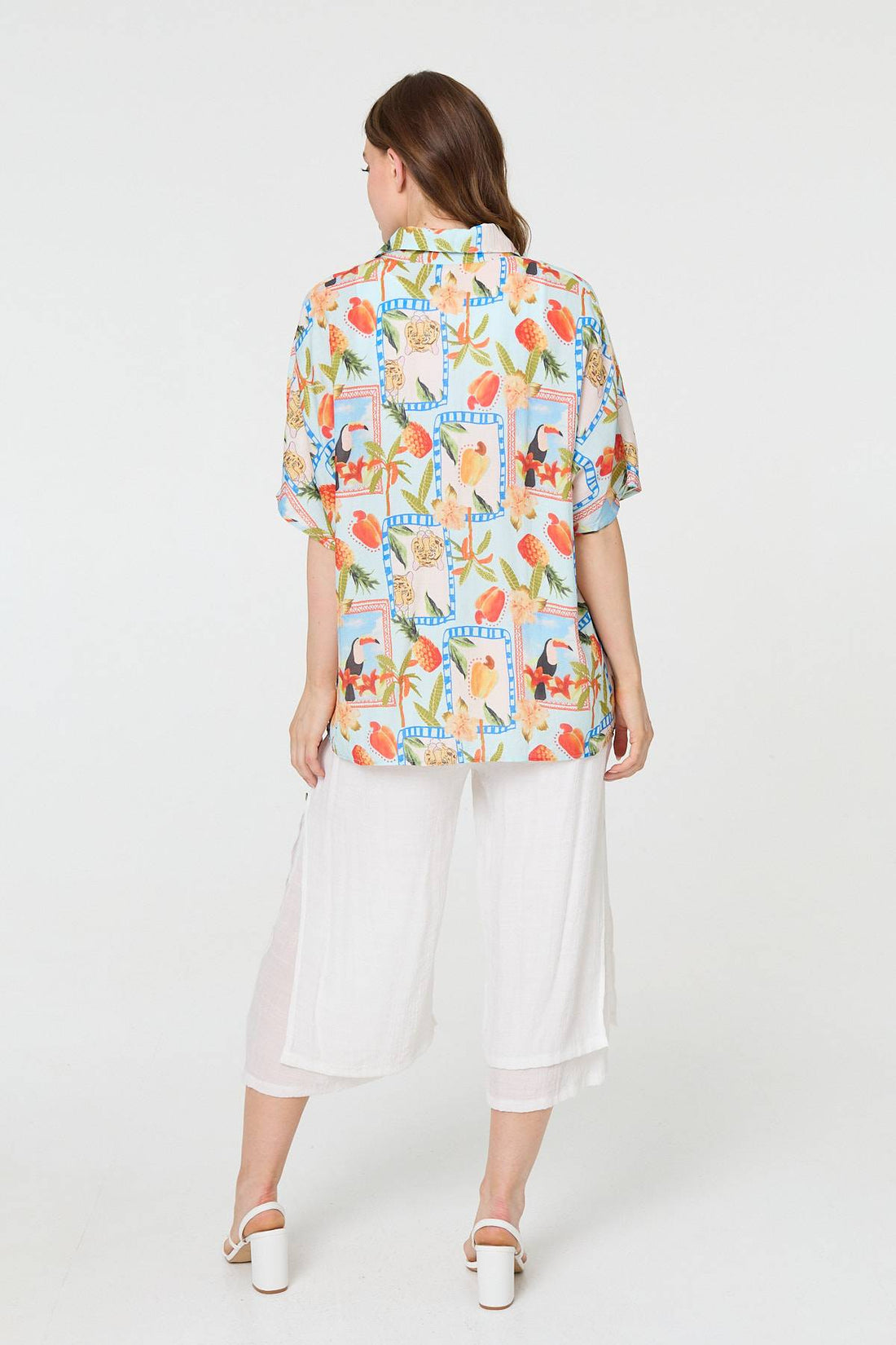 Patchwork Relaxed 1/2 Sleeve Shirt