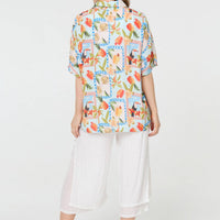 Patchwork Relaxed 1/2 Sleeve Shirt