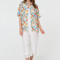 Patchwork Relaxed 1/2 Sleeve Shirt