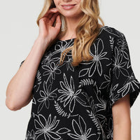 Floral Relaxed Short Sleeve Top
