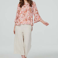 Paisley Print Oversized Blouse