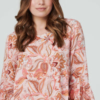 Paisley Print Oversized Blouse
