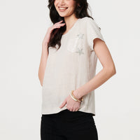 Metallic Star Detail Relaxed T-Shirt