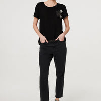 Metallic Star Detail Relaxed T-Shirt