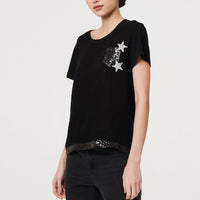 Metallic Star Detail Relaxed T-Shirt