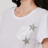 Metallic Star Detail Relaxed T-Shirt
