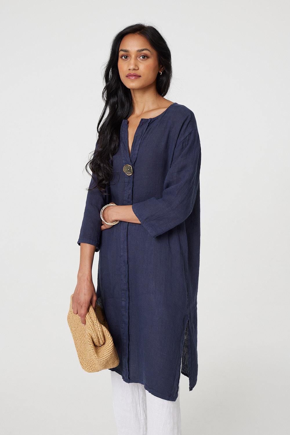 Longline 3/4 Sleeve Knee Length Tunic