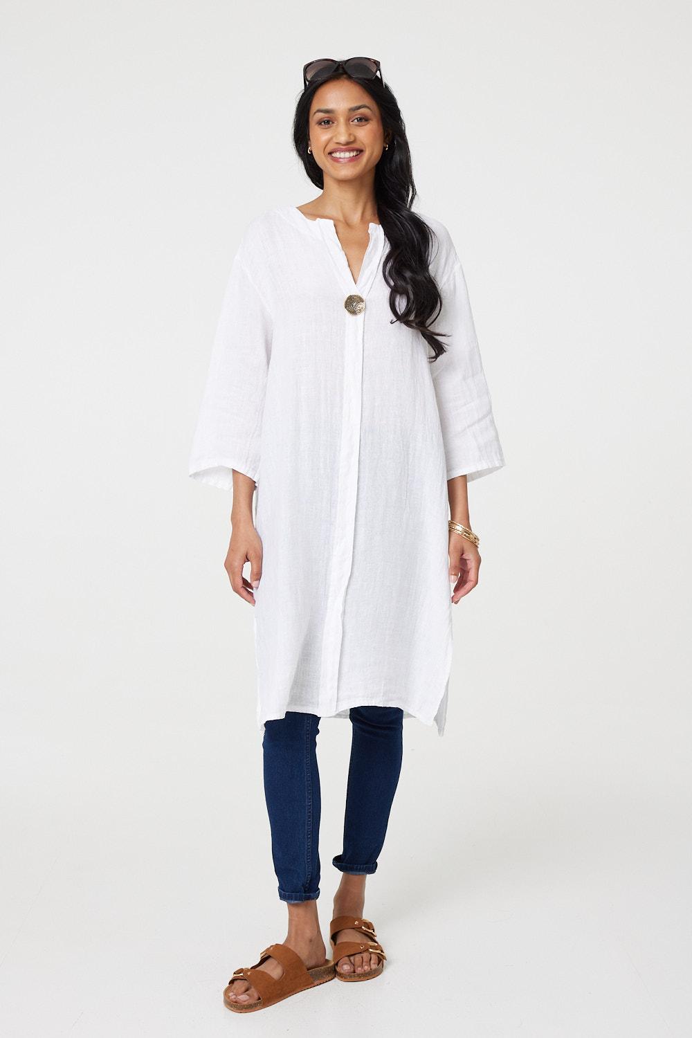 Longline 3/4 Sleeve Knee Length Tunic