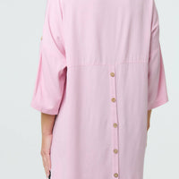 Relaxed High Low 3/4 Sleeve Shirt