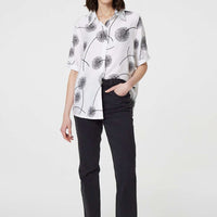 Printed 1/2 Sleeve Button-Up Shirt