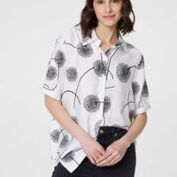 Printed 1/2 Sleeve Button-Up Shirt