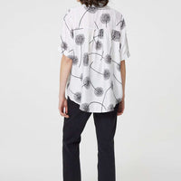 Printed 1/2 Sleeve Button-Up Shirt