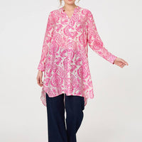 Paisley Print Relaxed Longline Shirt