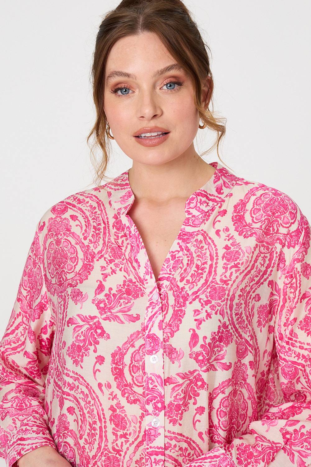 Paisley Print Relaxed Longline Shirt