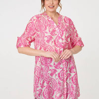 Paisley Print Relaxed Longline Shirt