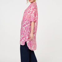 Paisley Print Relaxed Longline Shirt