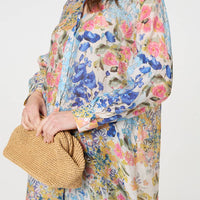 Floral Print Longline Semi Sheer Shirt