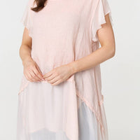 Cap Sleeve Relaxed Longline Tunic Top