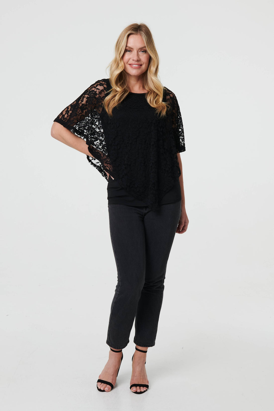 Floral Lace Asymmetric Layered Top
