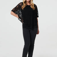 Floral Lace Asymmetric Layered Top