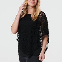 Floral Lace Asymmetric Layered Top