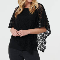 Floral Lace Asymmetric Layered Top