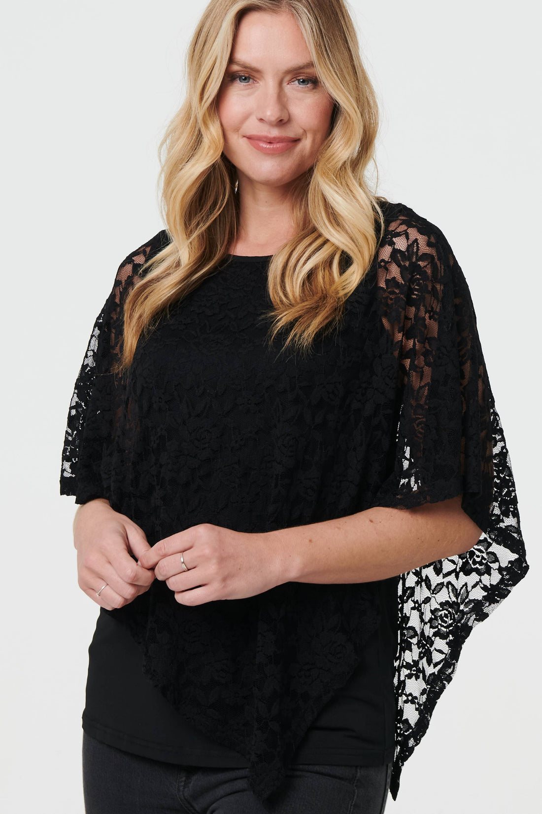 Floral Lace Asymmetric Layered Top