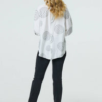 Printed Relaxed 3/4 Sleeve Blouse