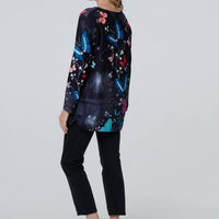 Butterfly Print Diamante Detail Tunic