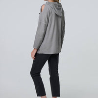 Graphic Print Cut Out Layer Hoodie