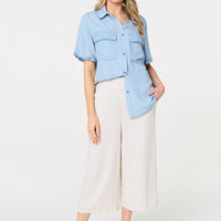 Short Sleeve Boxy Pocket Detail Shirt