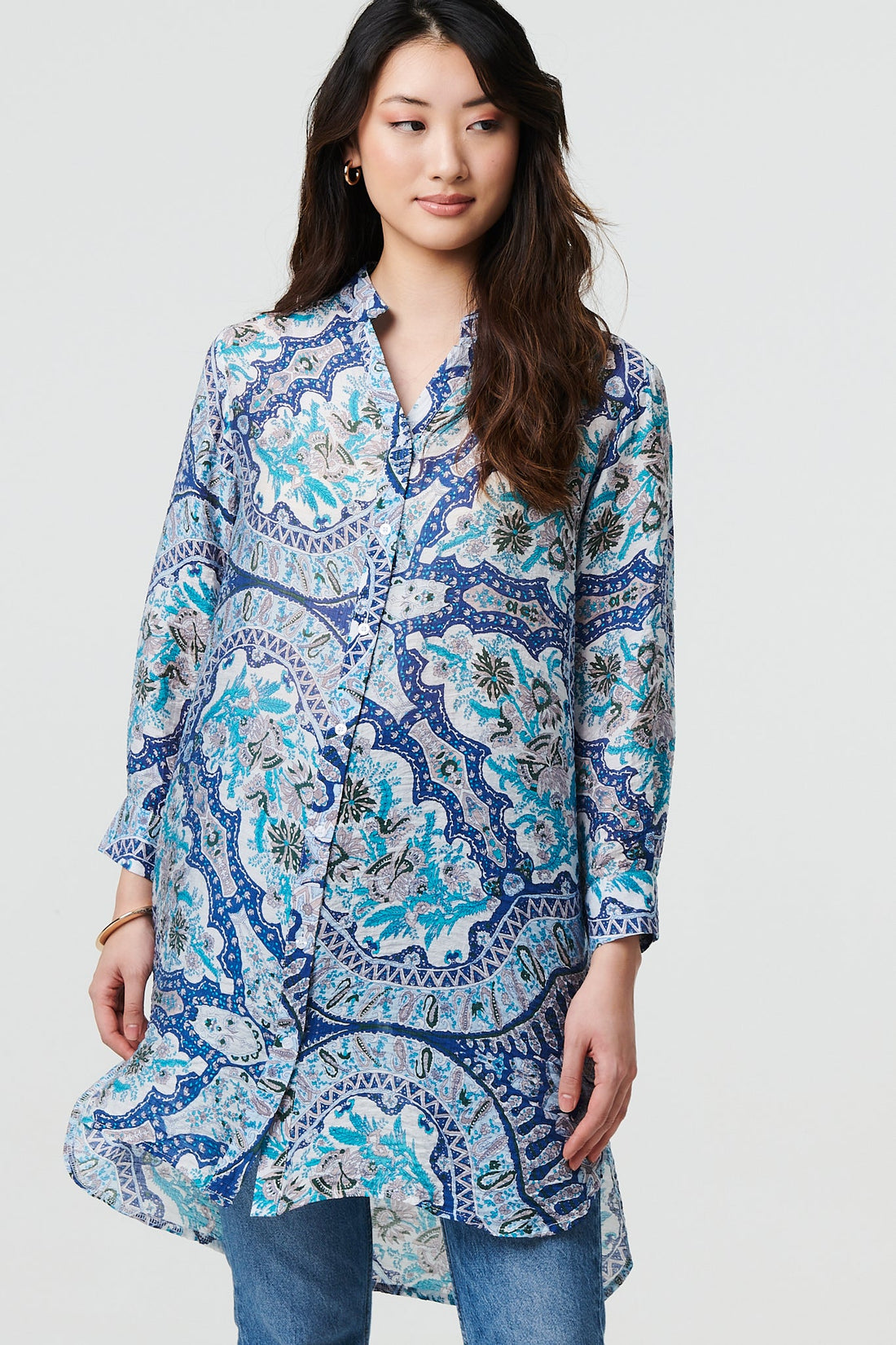 Paisley Long Sleeve Tunic Shirt