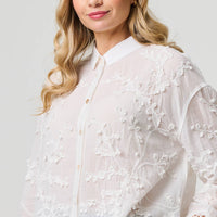 Embroidered Lace Long Sleeve Shirt