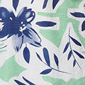 Leaf Print Lace Trim Bardot Blouse