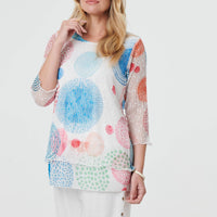 Printed Semi Sheer Layered Relaxed Tunic
