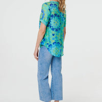 Floral Stud Detail Short Sleeve Blouse