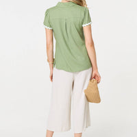 Zig Zag Trim Short Sleeve Shirt