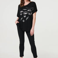 Sparkly Embellished Relaxed T-Shirt